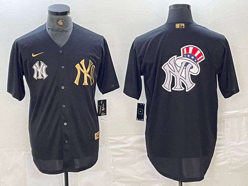 Men New York Yankees Blank Black gold 4 th generation Nike 2024 MLB Jersey style 11